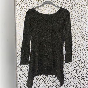 Speckled grey and color sweater